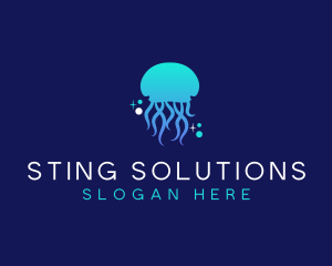 Ocean Marine Jellyfish logo design