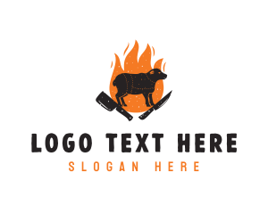 Cow Knife Flame Barbecue logo