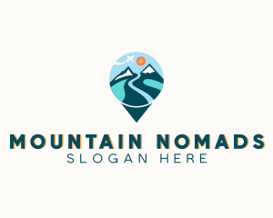 Travel Mountain Location Pin logo design