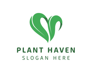 Nature Heart Plant logo design