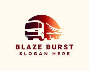 Blazing Cargo Truck  logo design