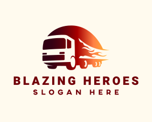 Blazing Cargo Truck  logo design