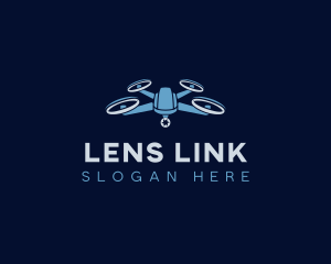 Lens Surveillance Drone logo design