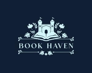 Floral Castle Book logo design