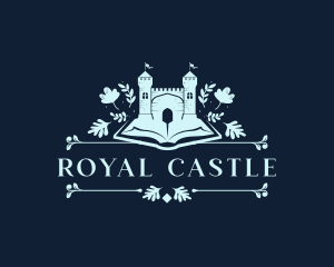 Floral Castle Book logo design