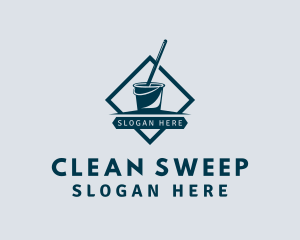 Mop & Bucket Cleaning logo design