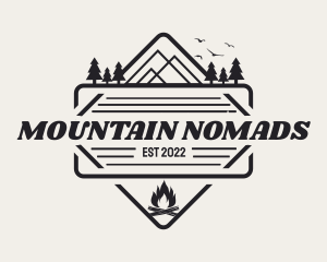 Backpacker Camping Badge logo design