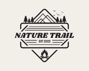 Backpacker Camping Badge logo design