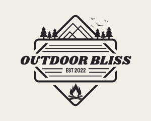 Backpacker Camping Badge logo design