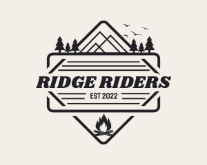 Backpacker Camping Badge logo design