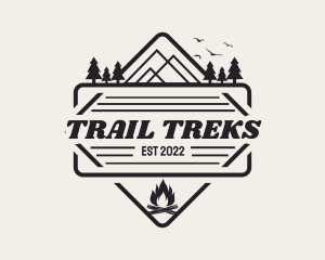 Backpacker Camping Badge logo design