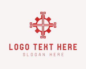 Mechanical Gear Cross logo