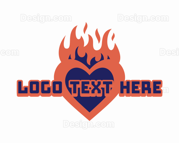 Heart Love Flame Logo