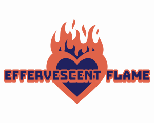 Heart Love Flame logo design