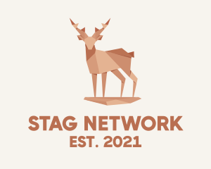 Deer Stag Origami  logo design