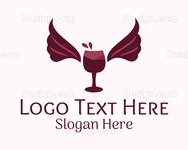 Wings Wine Glass Logo