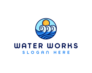 Sun Water Wave  logo