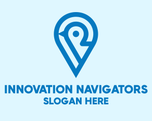 Navigation Pin Bird logo design