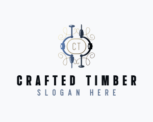 Manual Drill Carpentry logo design