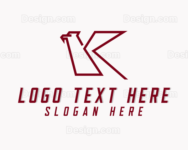 Geometric Eagle Letter K Logo