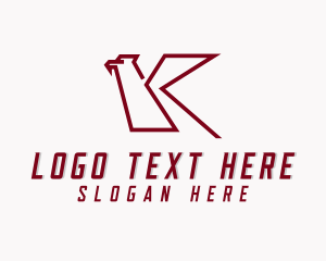 Geometric Eagle Letter K logo