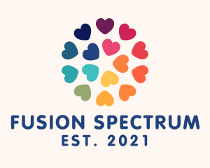 Colorful Heart Flower logo