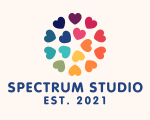 Colorful Heart Flower logo