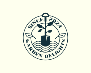 Lawn Gardening Shovel logo design