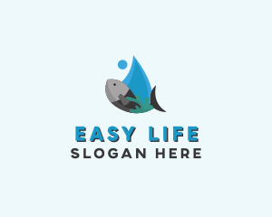 Aquatic Marine Fish logo design