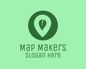 Leaf Location Pin logo design