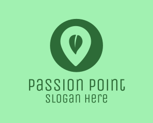 Leaf Location Pin logo design