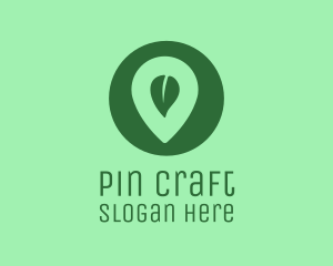 Leaf Location Pin logo design