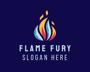 Fire Ice Flame Ventilation logo design