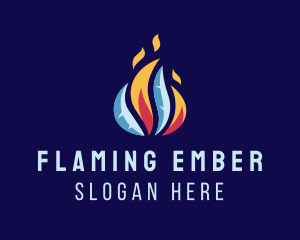 Fire Ice Flame Ventilation logo design