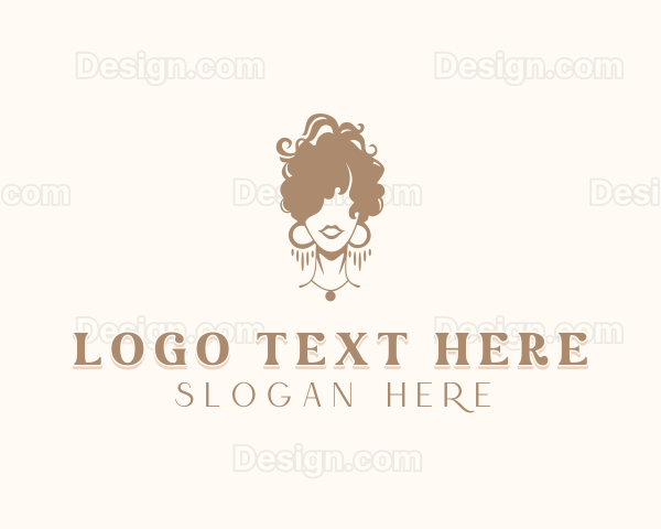 Curly Hairstyle Woman Logo