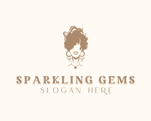 Curly Hairstyle Woman logo design