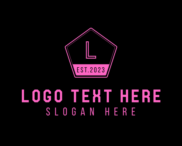 Pink Hexagon logo example 4