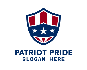 Three Star Patriotic Shield logo