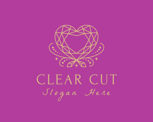 Heart Diamond Crystal logo design