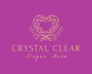 Heart Diamond Crystal logo design