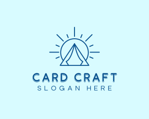 Summer Camping Tent Sun logo design