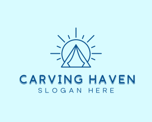 Summer Camping Tent Sun logo design