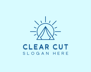 Summer Camping Tent Sun logo design