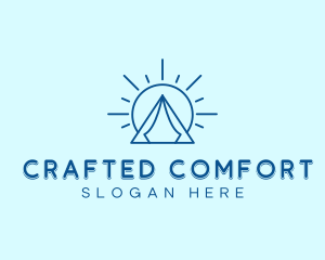 Summer Camping Tent Sun logo design