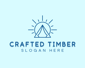 Summer Camping Tent Sun logo design