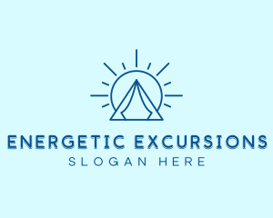 Summer Camping Tent Sun logo design