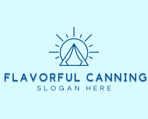 Summer Camping Tent Sun logo design