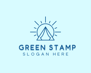 Summer Camping Tent Sun logo design