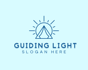 Summer Camping Tent Sun logo design