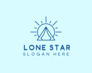 Summer Camping Tent Sun logo design